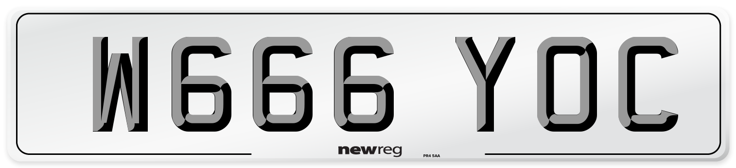 W666 YOC Number Plate from New Reg